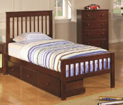 Parker Twin Size Bed in Rich Cappuccino Finish